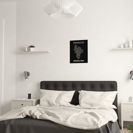 Pinnacles National Park Poster - Unknown Pleasures Lines National Parks Partnership