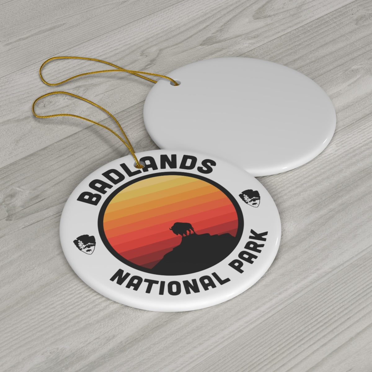 Badlands National Park Ornament - Round Emblem Design