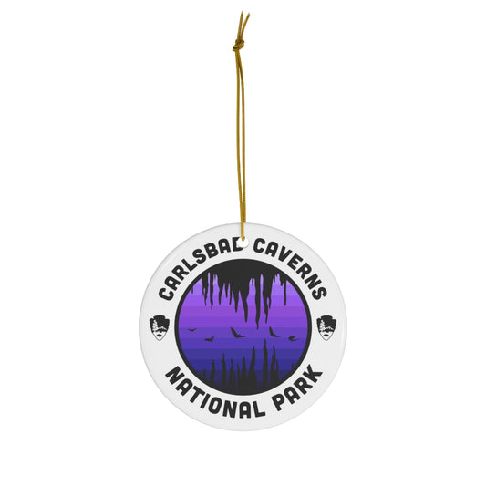 Carlsbad Caverns National Park Ornament - Purple Round Emblem Design