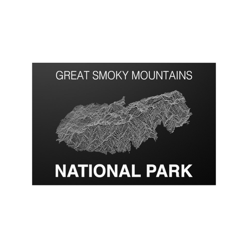 Great Smoky Mountains National Park Poster - Unknown Pleasures Lines National Parks Partnership