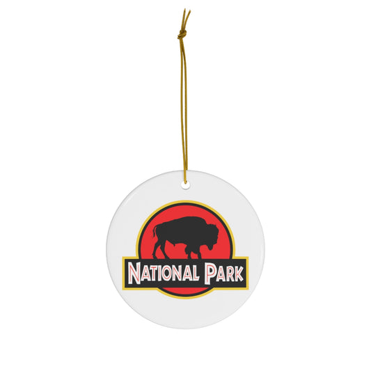 Bison National Park Ornament - Parody Logo