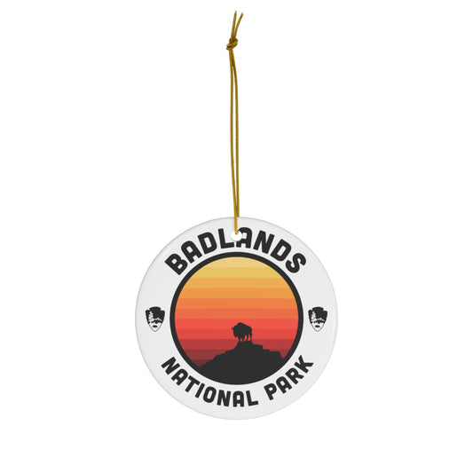 Badlands National Park Ornament - Round Emblem Design