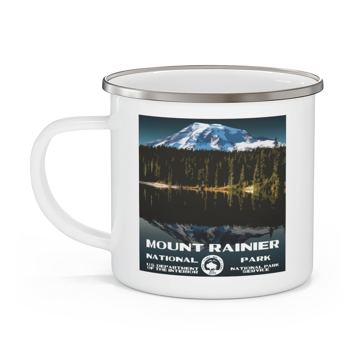 Mount Rainier National Park Enamel Camping Mug