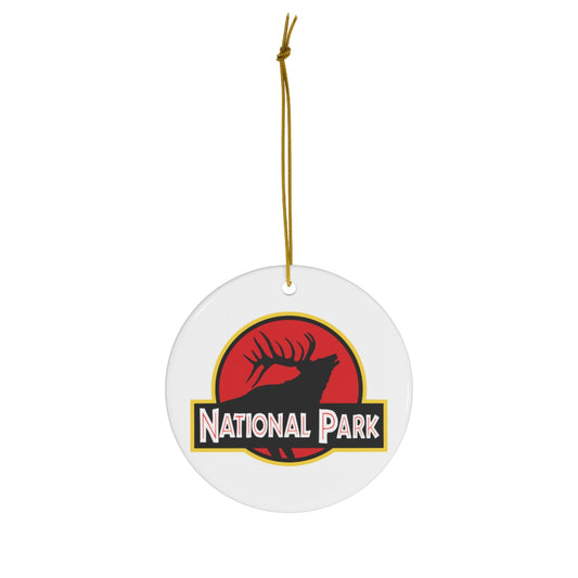 Elk National Park Ornament - Parody Logo