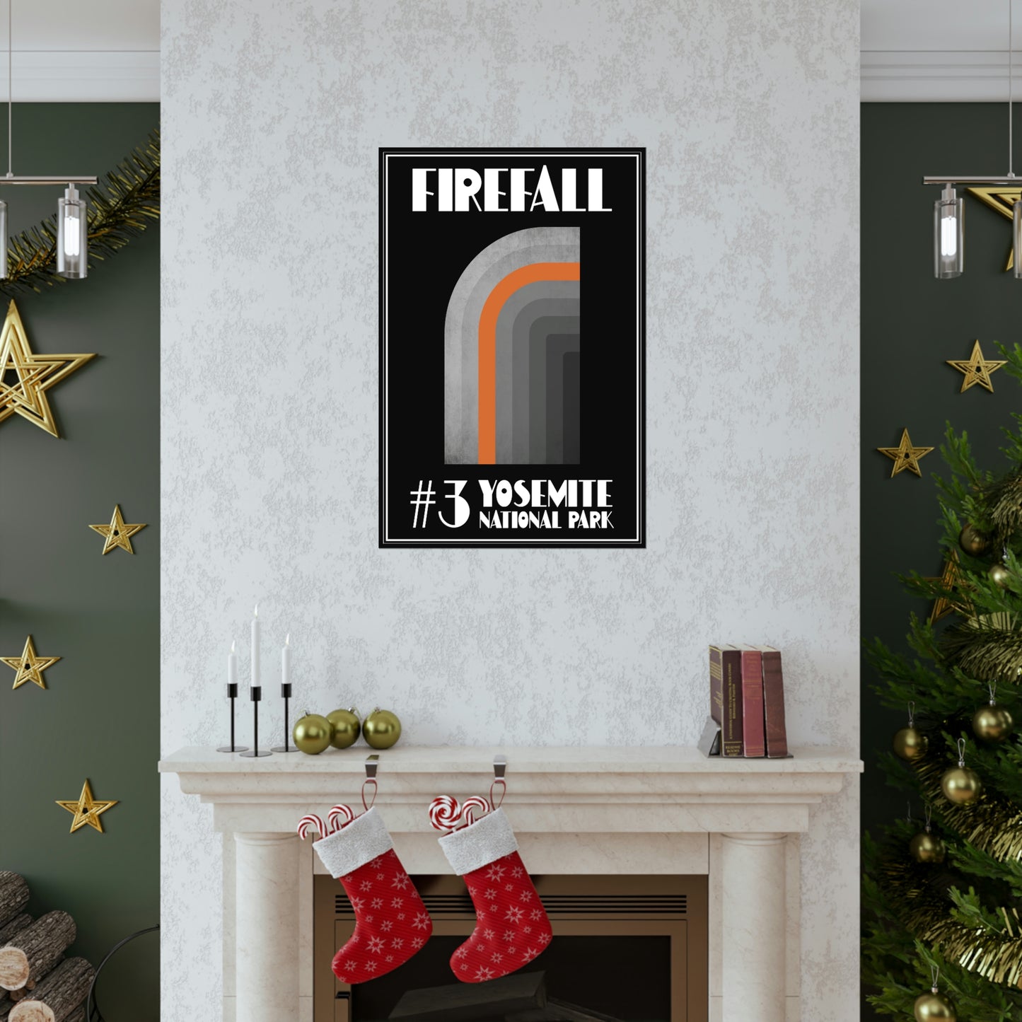 Yosemite National Park Poster - Art Deco Firefall