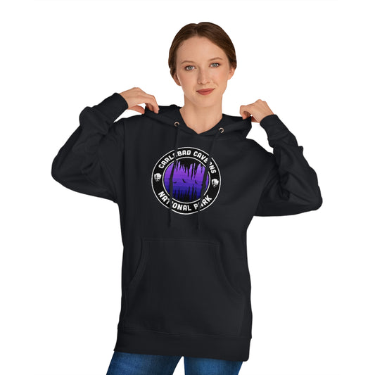 Carlsbad Caverns National Park Hoodie - Purple Round Emblem Design