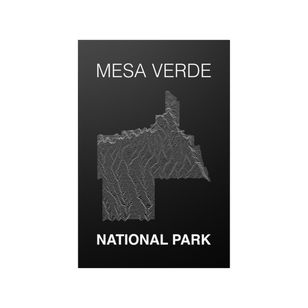 Mesa Verde National Park Poster - Unknown Pleasures Lines National Parks Partnership