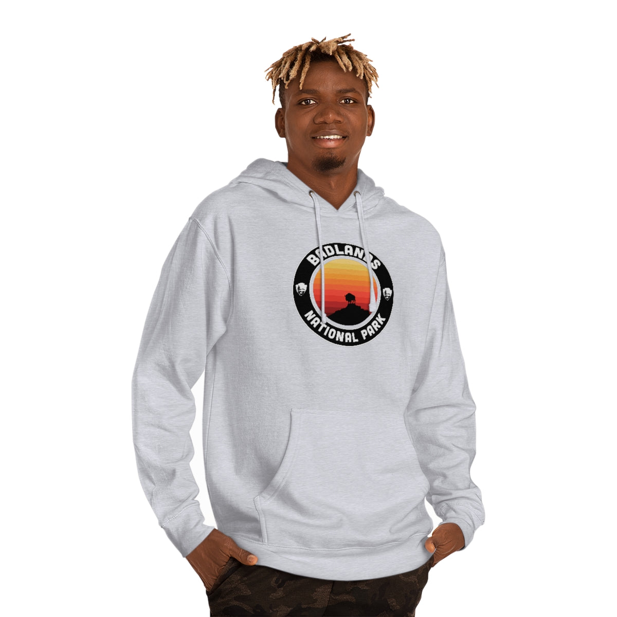 Badlands National Park Hoodie - Round Emblem Design