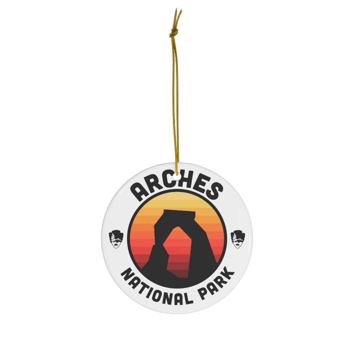 Arches National Park Ornament - Round Emblem Design