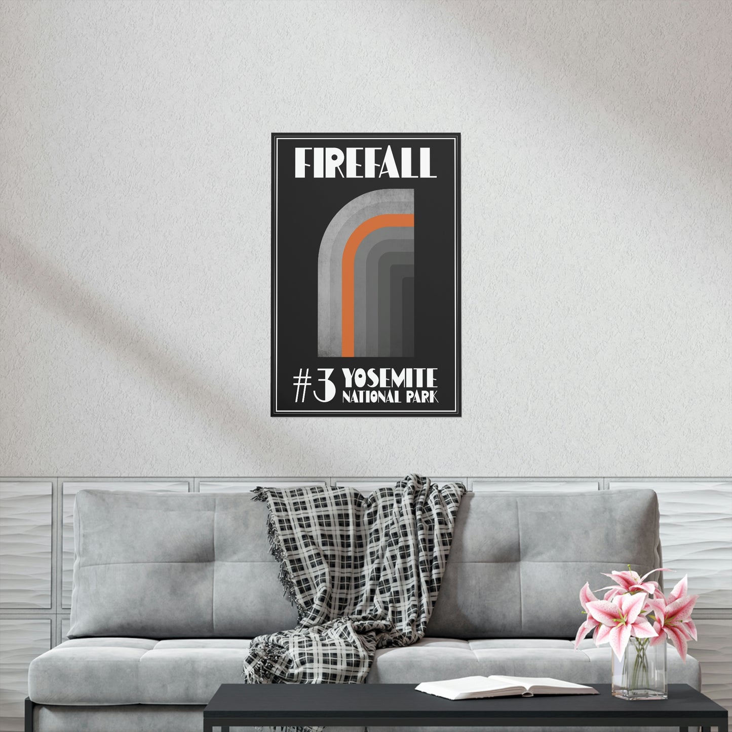 Yosemite National Park Poster - Art Deco Firefall