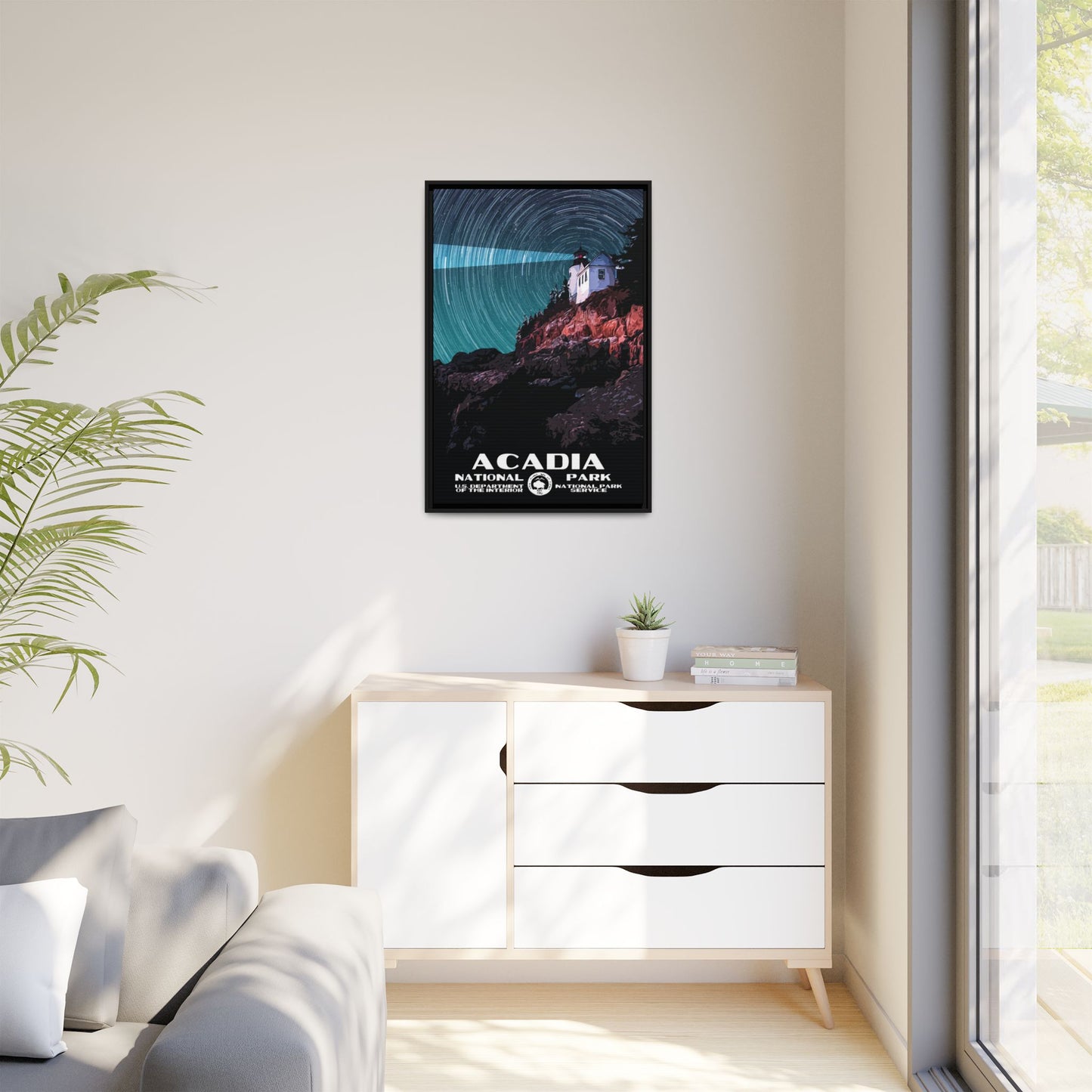 Acadia National Park Framed Canvas - WPA Poster