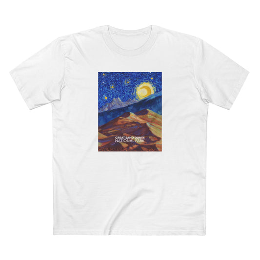 Great Sand Dunes National Park T-Shirt - The Starry Night in White