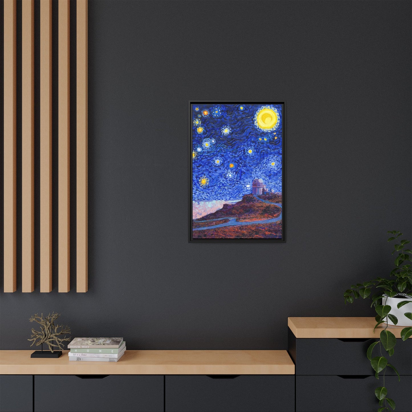 Haleakala National Park Telescope Framed Canvas - The Starry Night