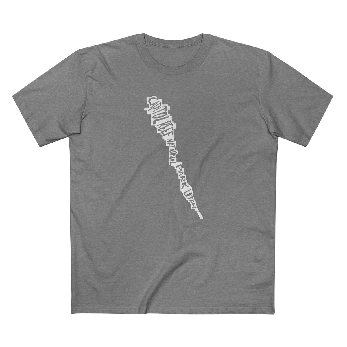 Capitol Reef National Park T-Shirt - Map in Athletic Heather