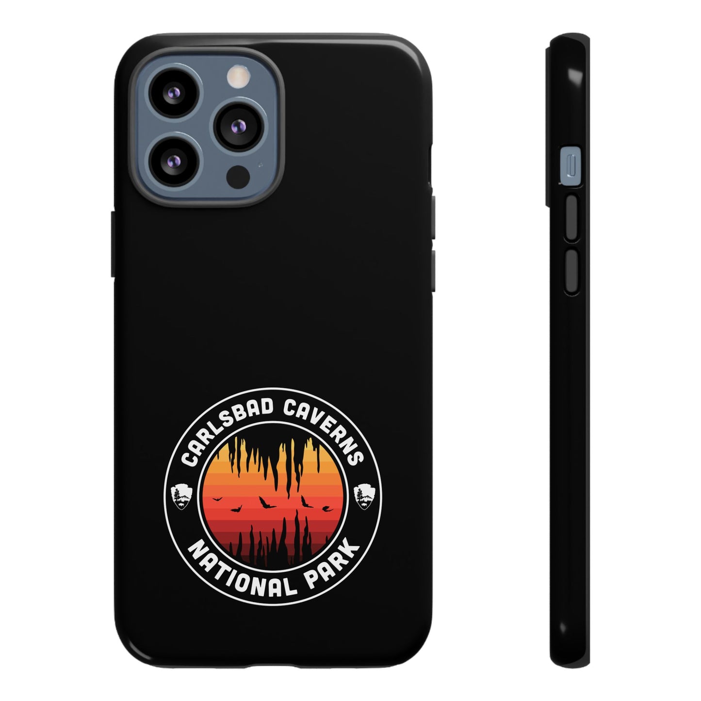 Carlsbad Caverns National Park Phone Case - Orange Round Emblem Design