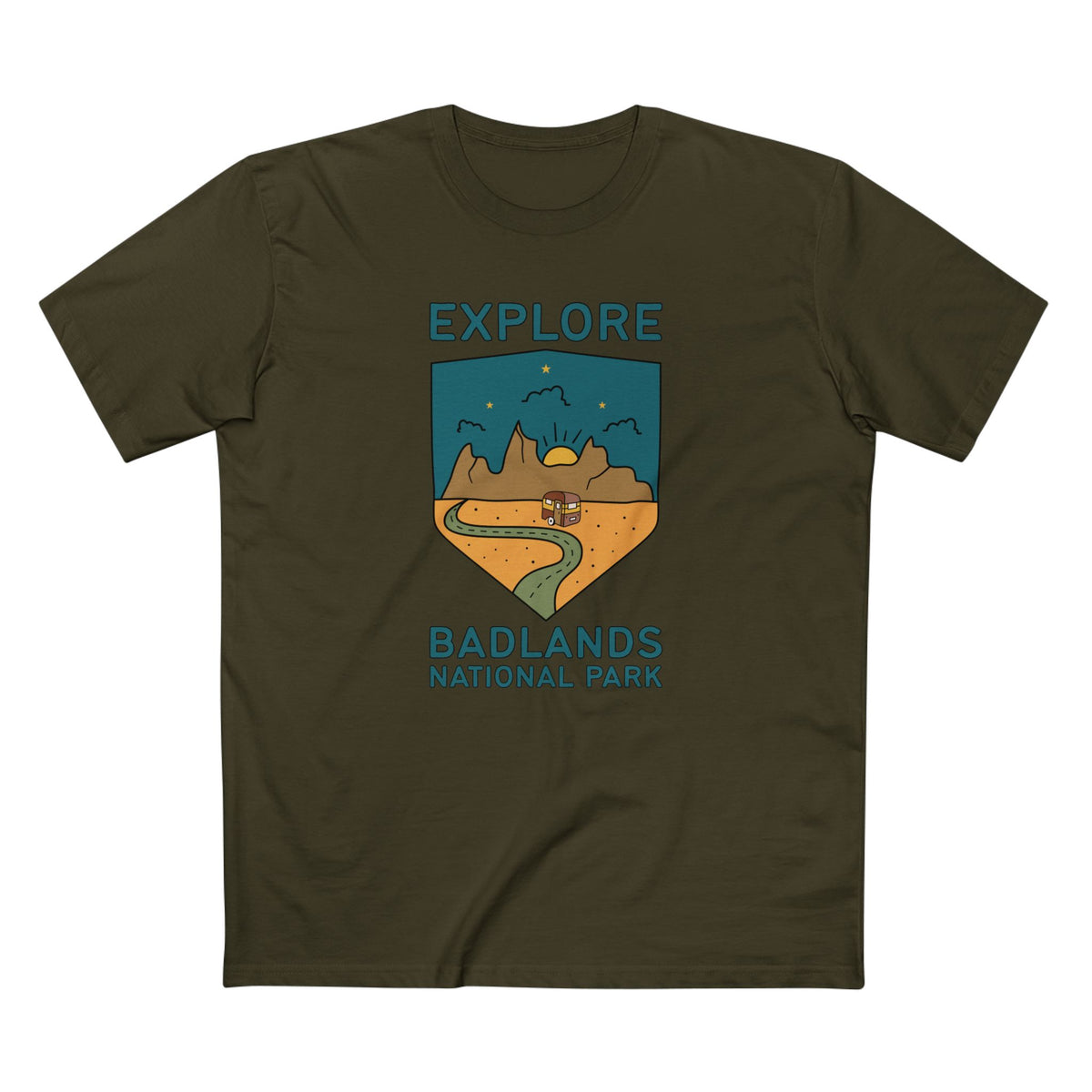 Badlands National Park T-Shirt - Explore Badlands in Army