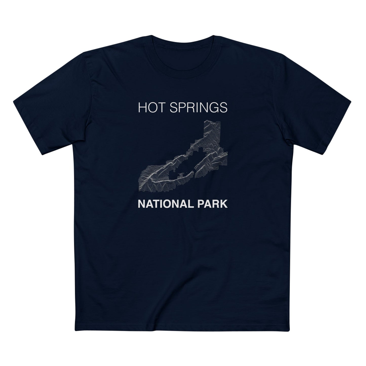 Hot Springs National Park T-Shirt Lines in Navy