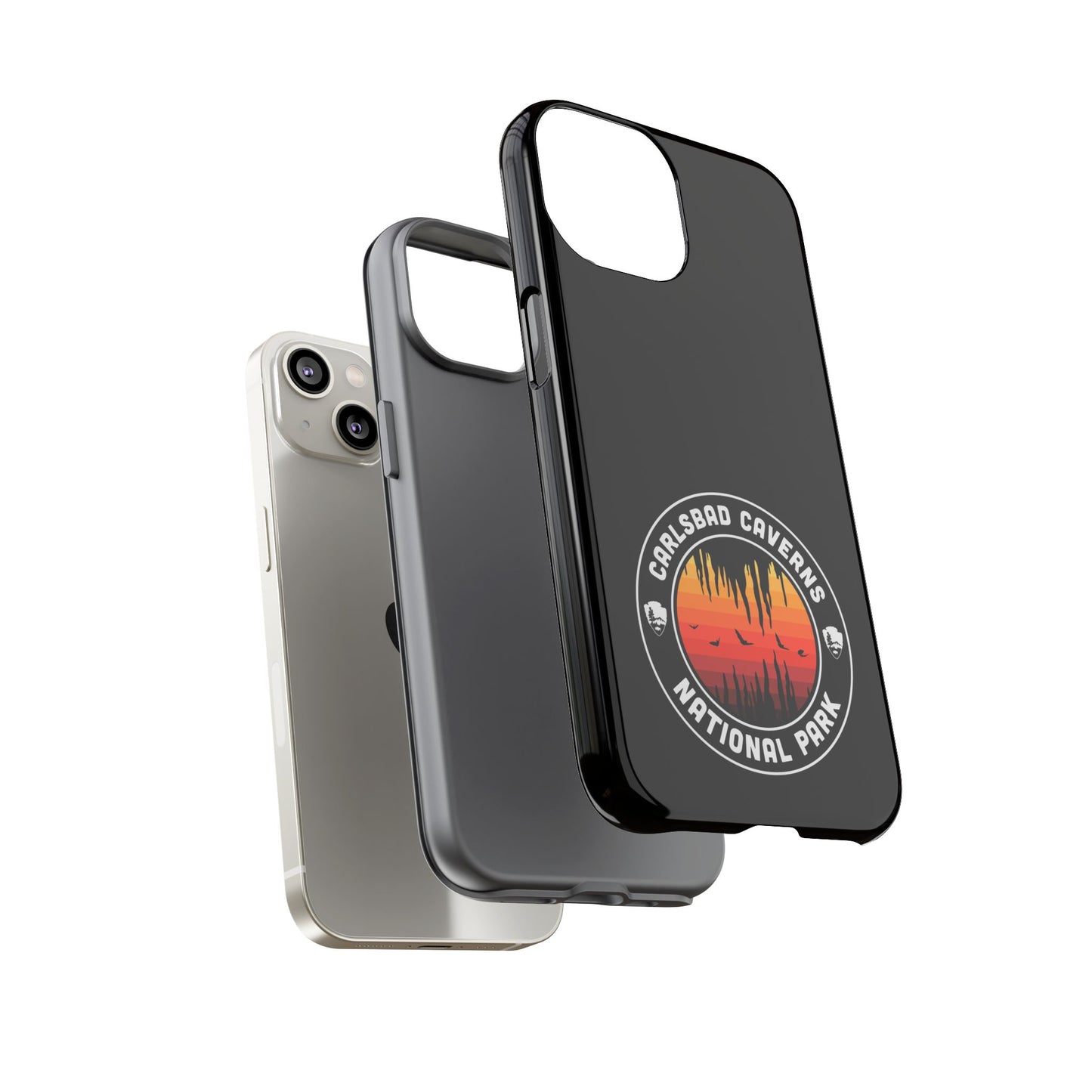 Carlsbad Caverns National Park Phone Case - Orange Round Emblem Design