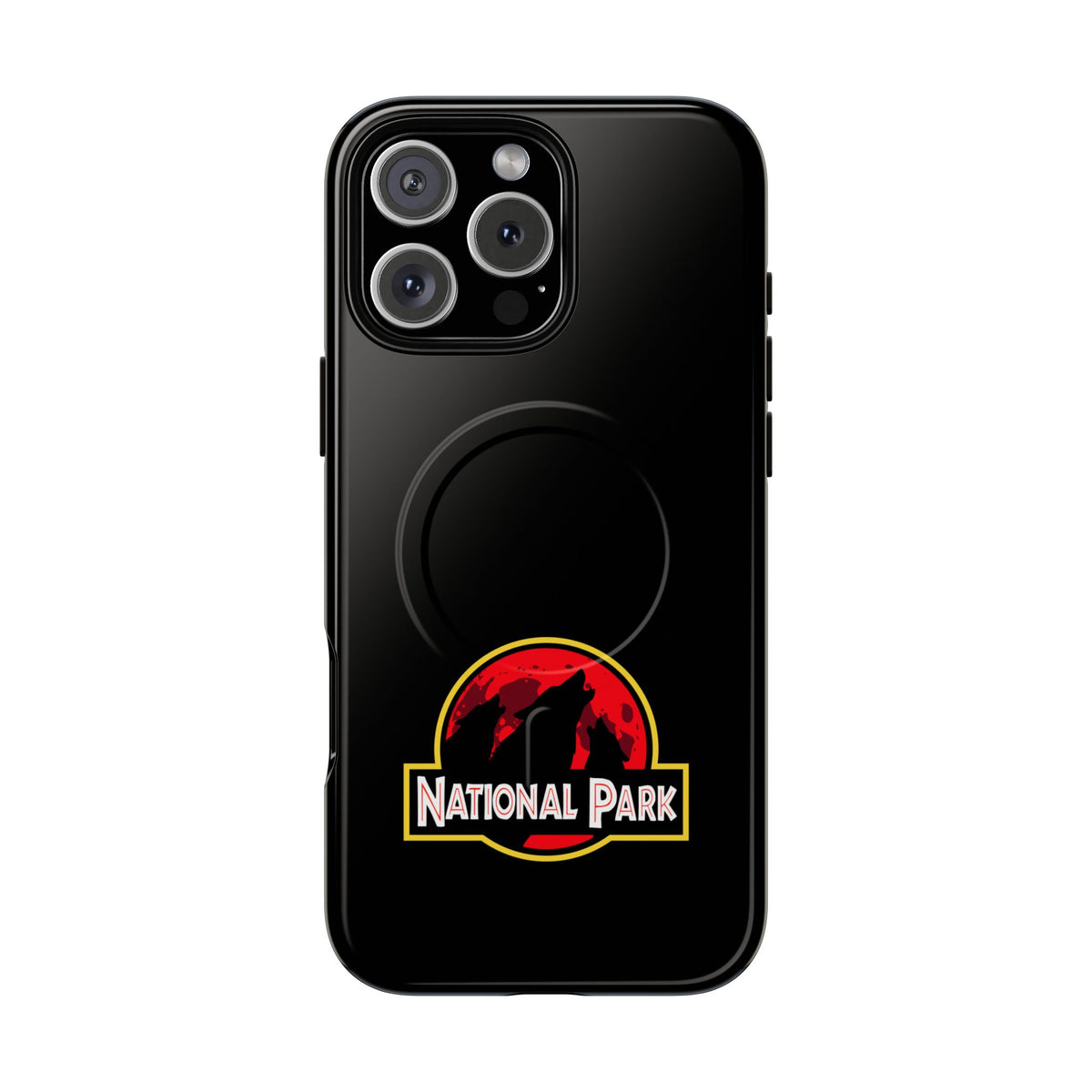3 Wolf National Park iPhone Case with MagSafe - Parody Logo