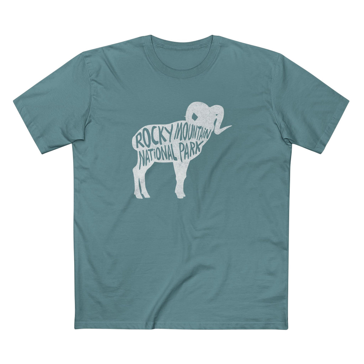 Rocky Mountain National Park T-Shirt - Bighorn Sheep in Slate Blue