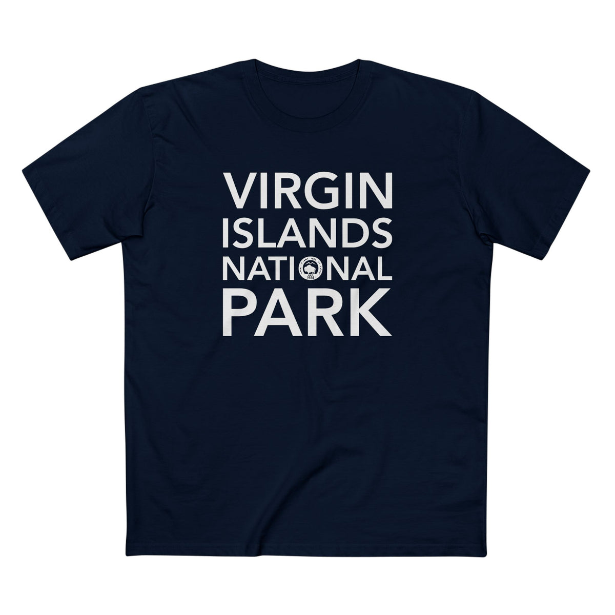 Virgin Islands National Park T-Shirt Block Text in Navy