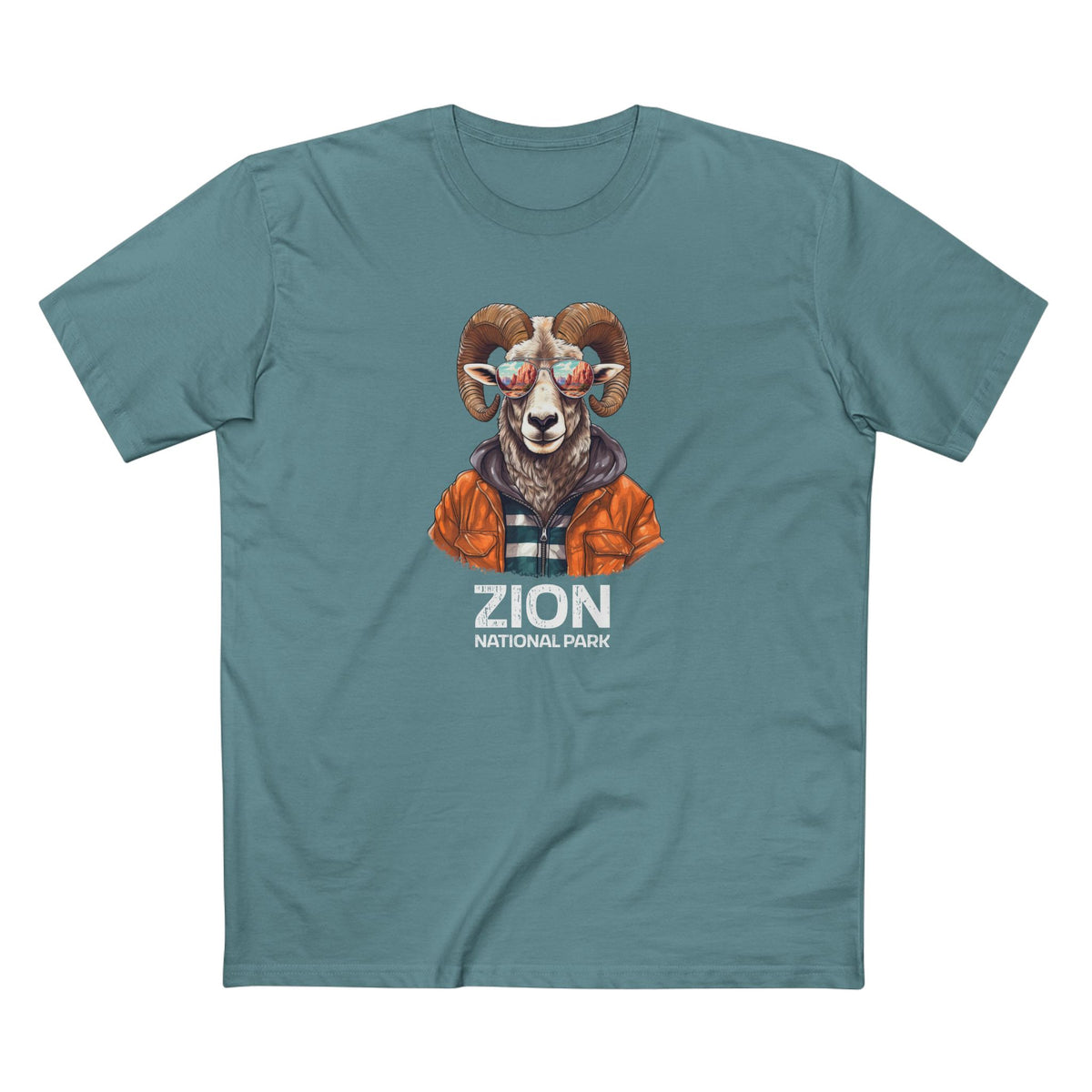 Zion National Park T-Shirt - Bighorn Sheep in Slate Blue