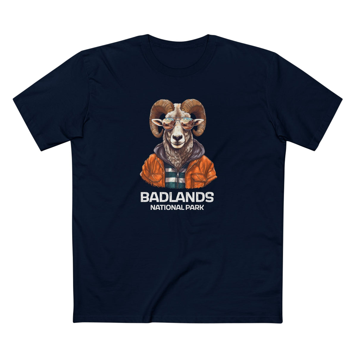Badlands National Park T-Shirt - Cool Bighorn in Navy