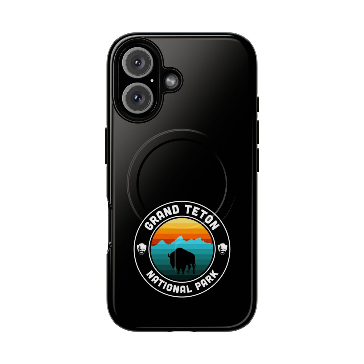 Grand Teton National Park iPhone Case with MagSafe - Round Emblem Design