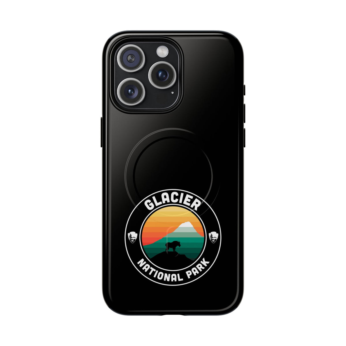 Glacier National Park iPhone Case with MagSafe - Round Emblem Design