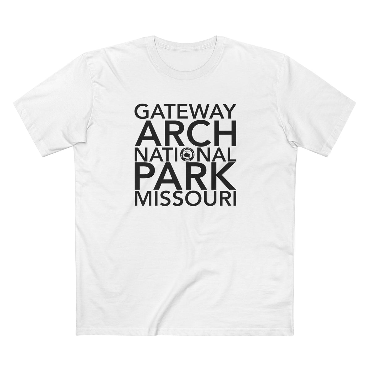 Gateway Arch National Park T-Shirt Block Text in White