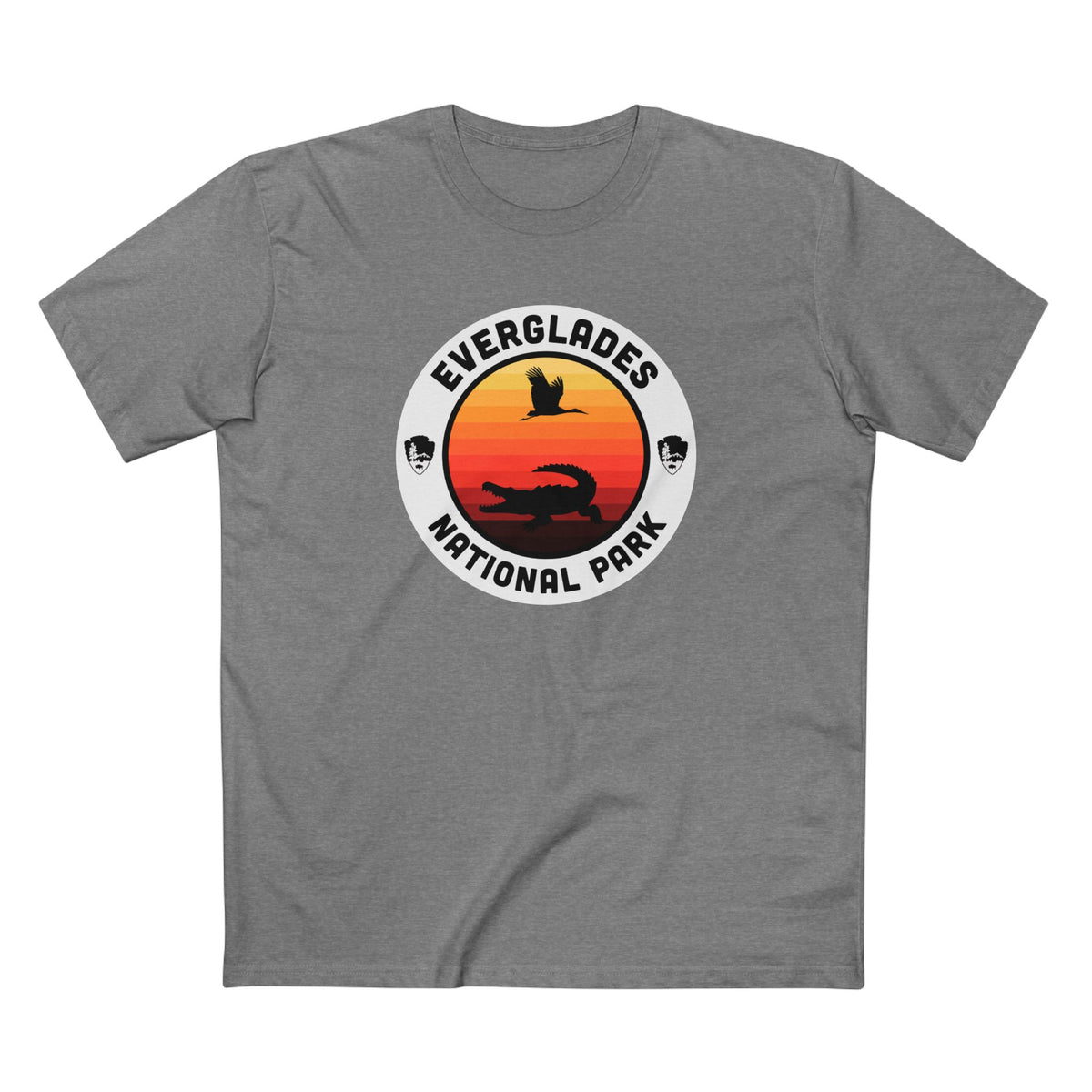 Everglades National Park T-Shirt - Round Badge Design in Athletic Heather