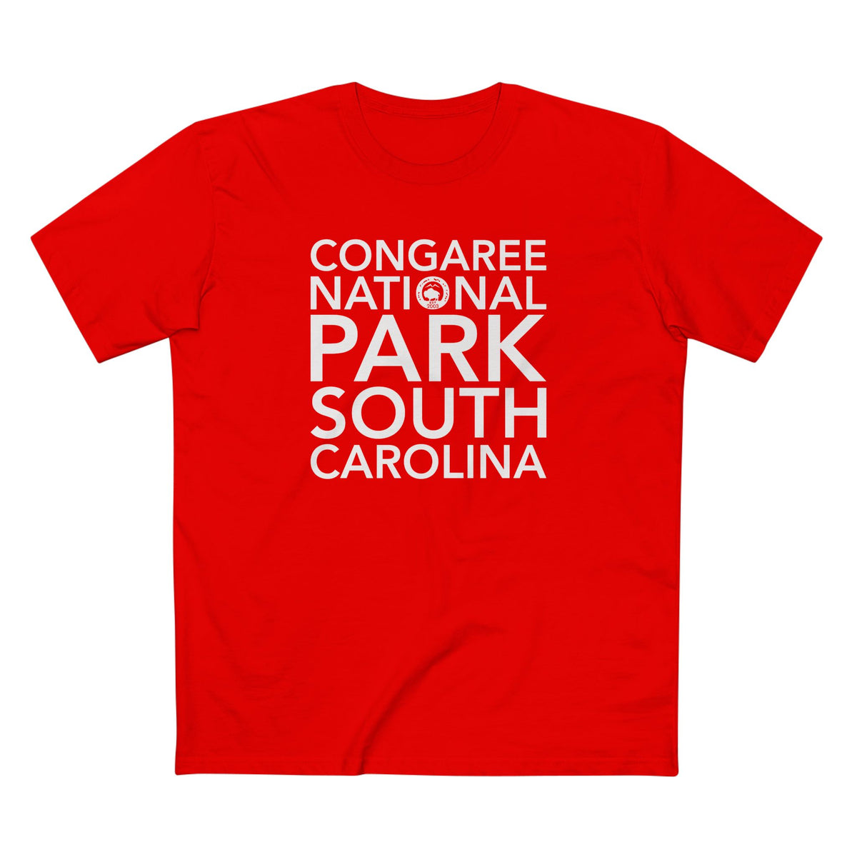 Congaree National Park T-Shirt Block Text in Red