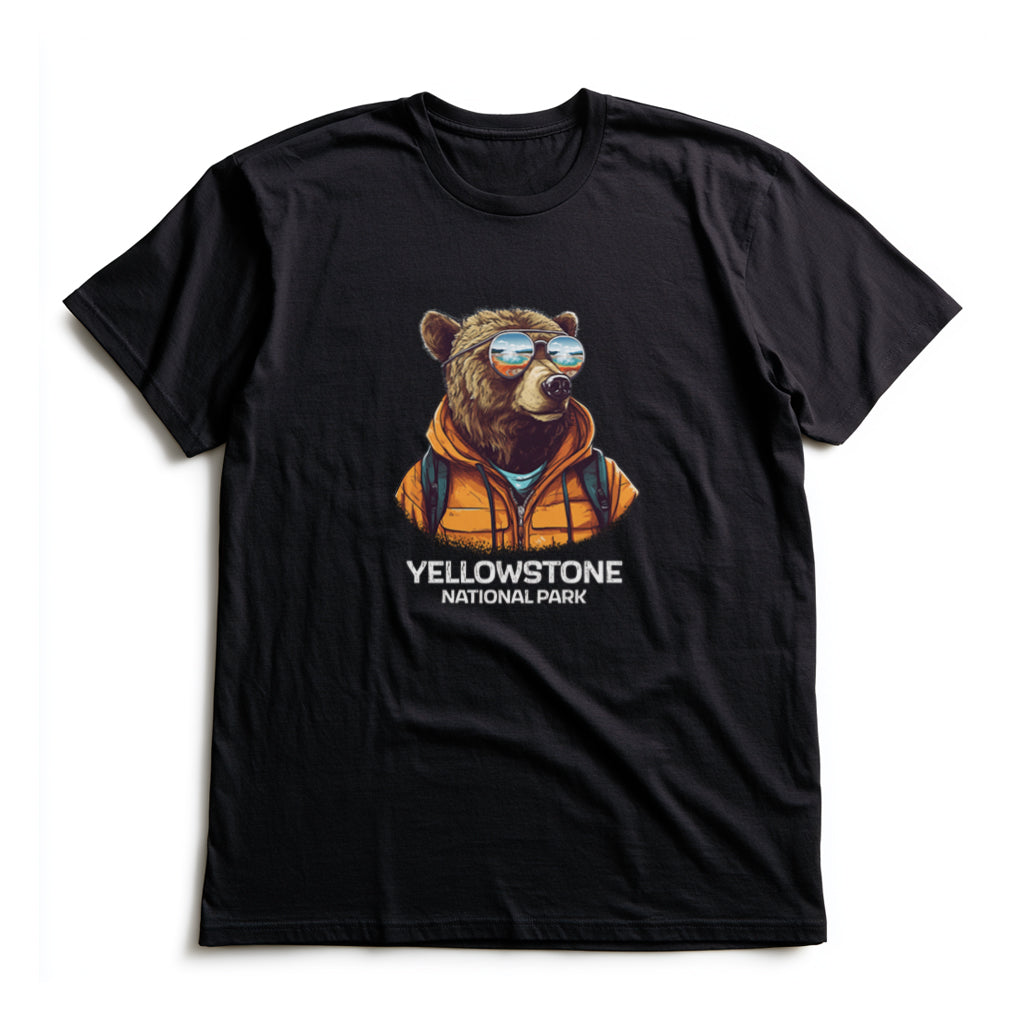 Yellowstone National Park T-Shirt - Grizzly Bear in Black