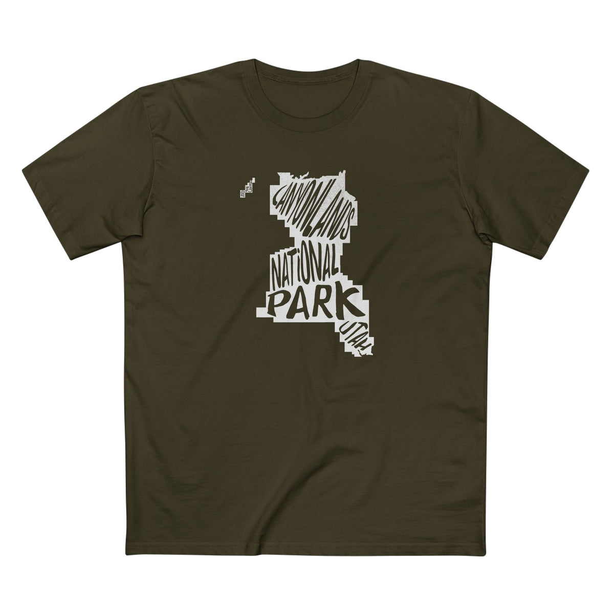 Canyonlands National Park T-Shirt - Map in Army