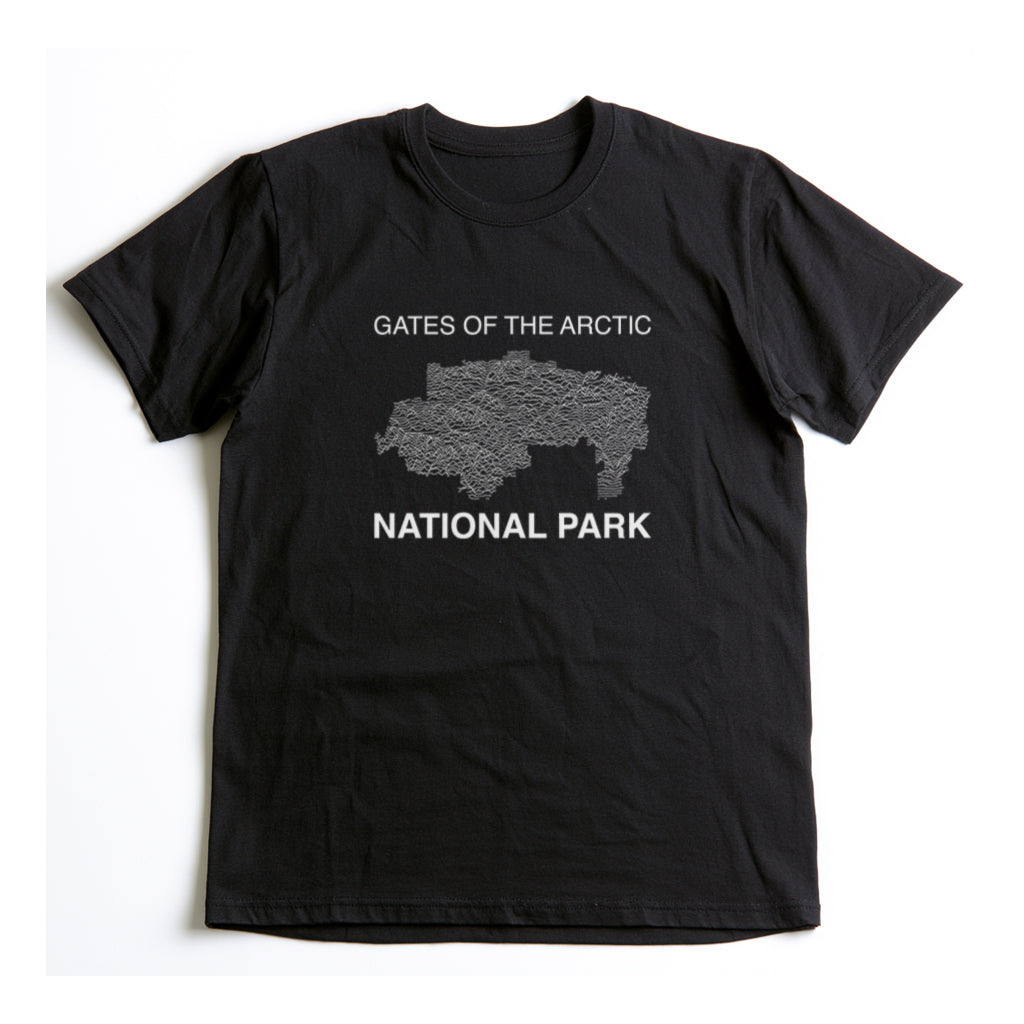 Gates of the Arctic National Park T-Shirt Lines in Black
