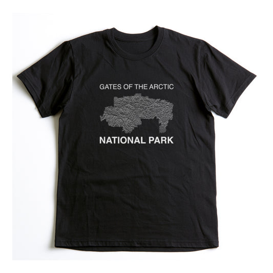 Gates of the Arctic National Park T-Shirt Lines in Black