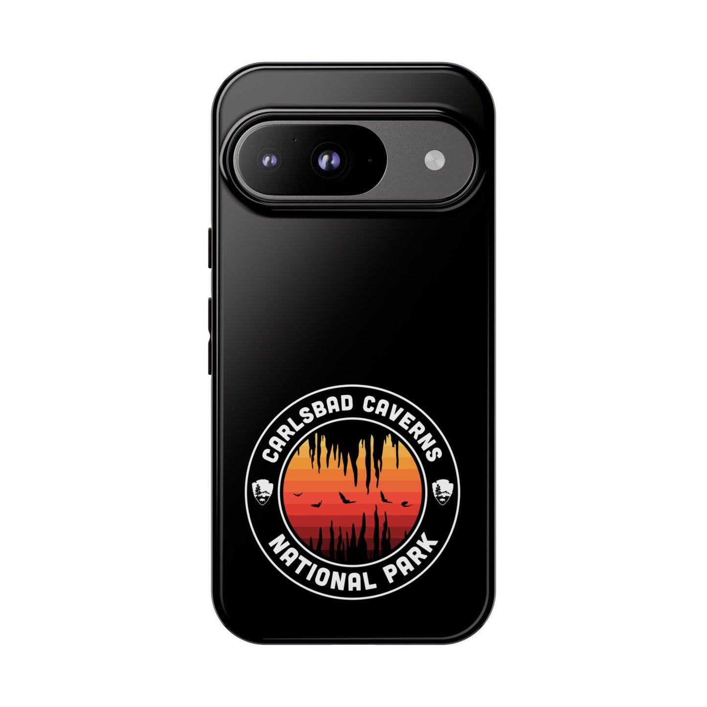 Carlsbad Caverns National Park Phone Case - Orange Round Emblem Design