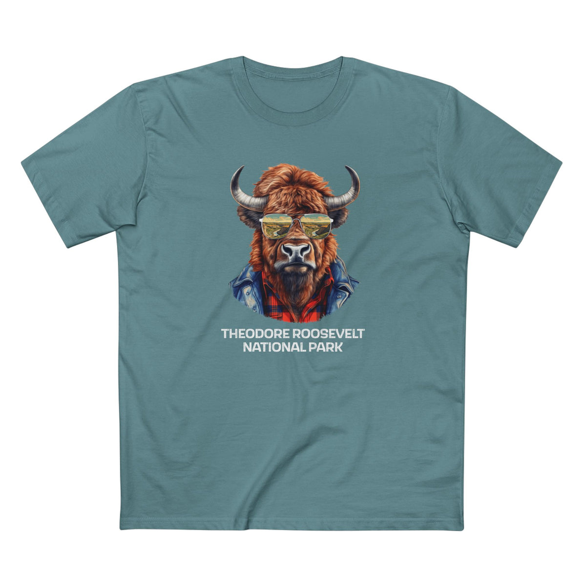Theodore Roosevelt National Park T-Shirt - Bison in Slate Blue