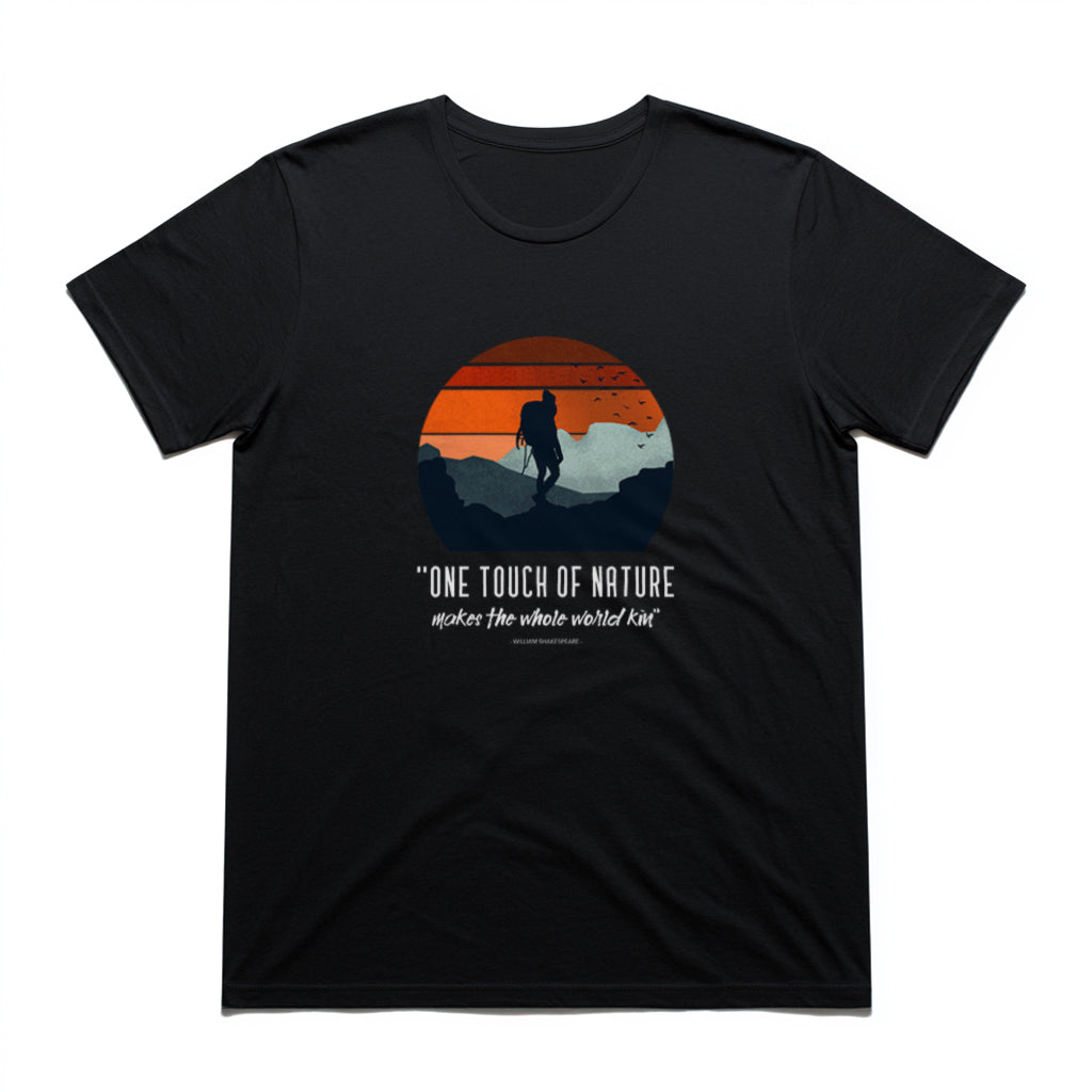One Touch of Nature Makes the Whole World Kin T-Shirt in Black