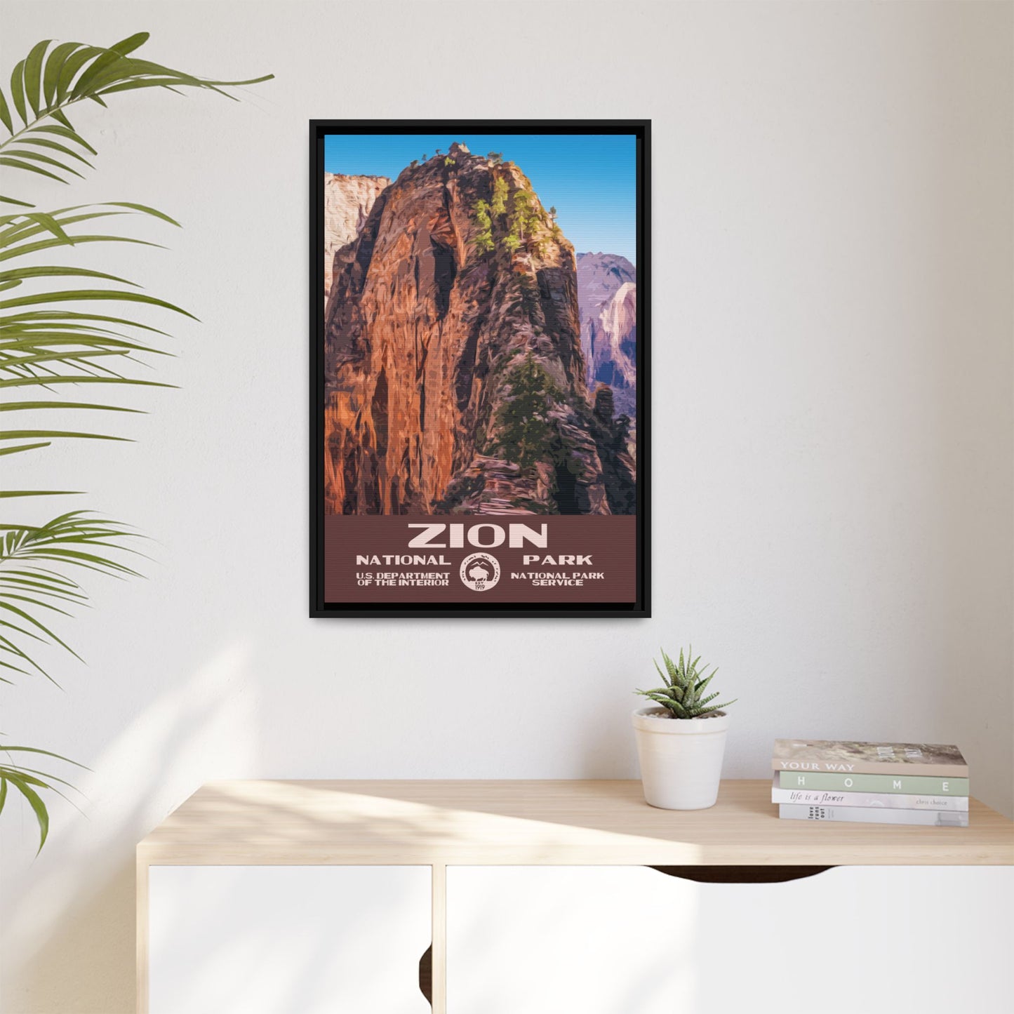 Zion National Park Framed Canvas - WPA Poster