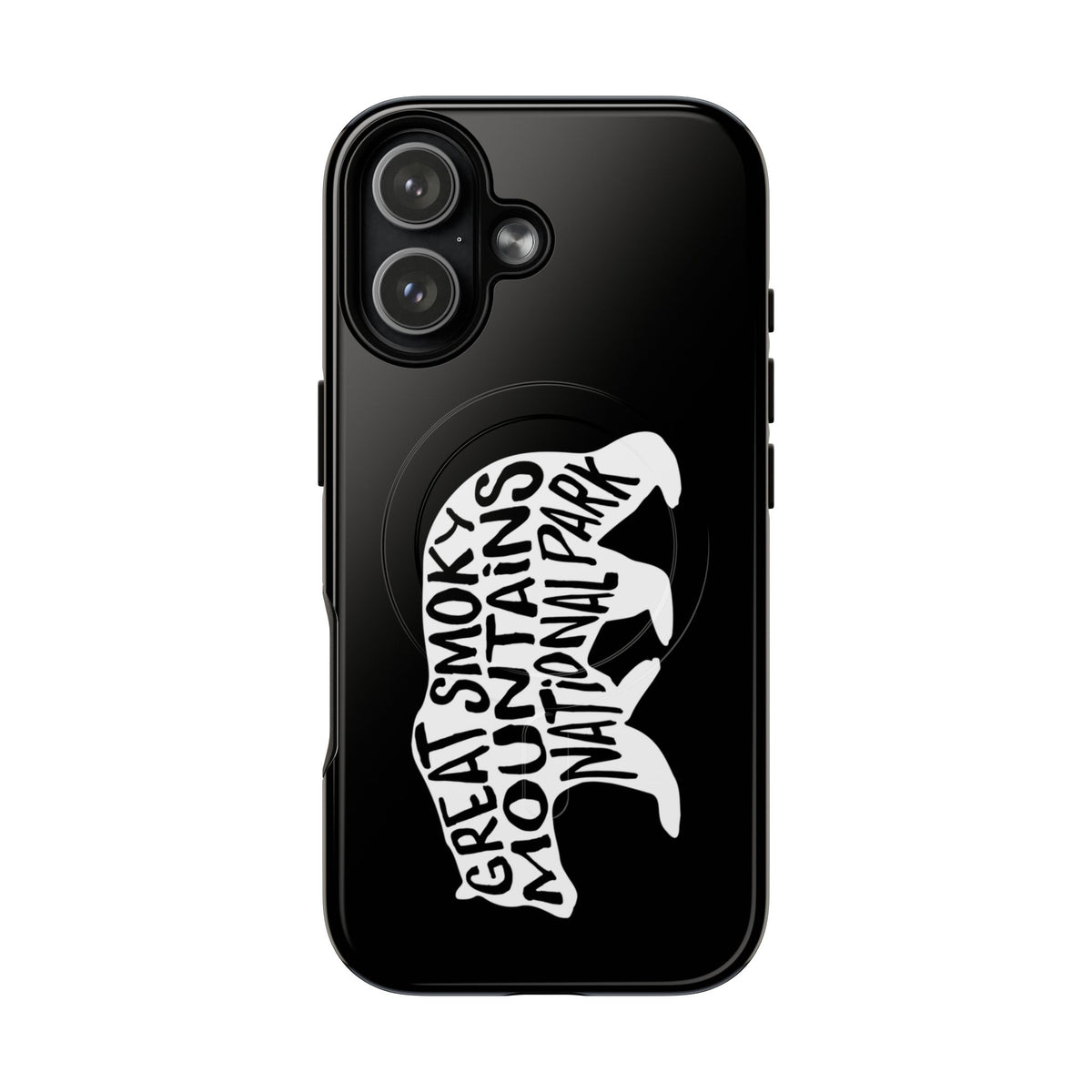 Great Smoky Mountains National Park iPhone Case with MagSafe - Black Bear Design