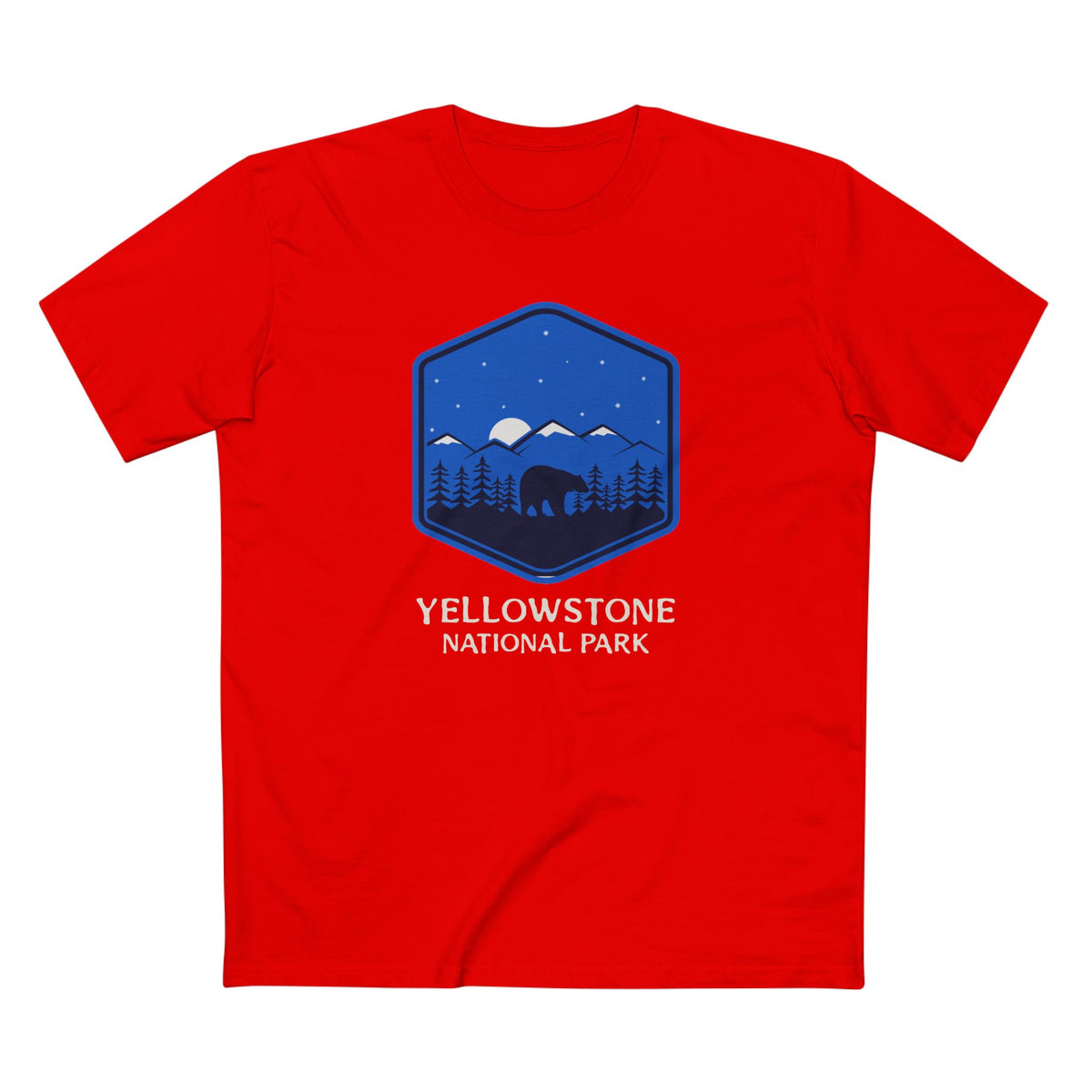 Yellowstone National Park T-Shirt - Bear Graphic in Red