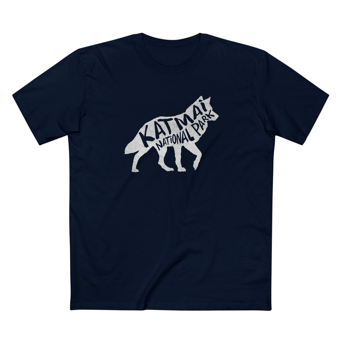 Katmai National Park T-Shirt - Gray Wolf in Navy