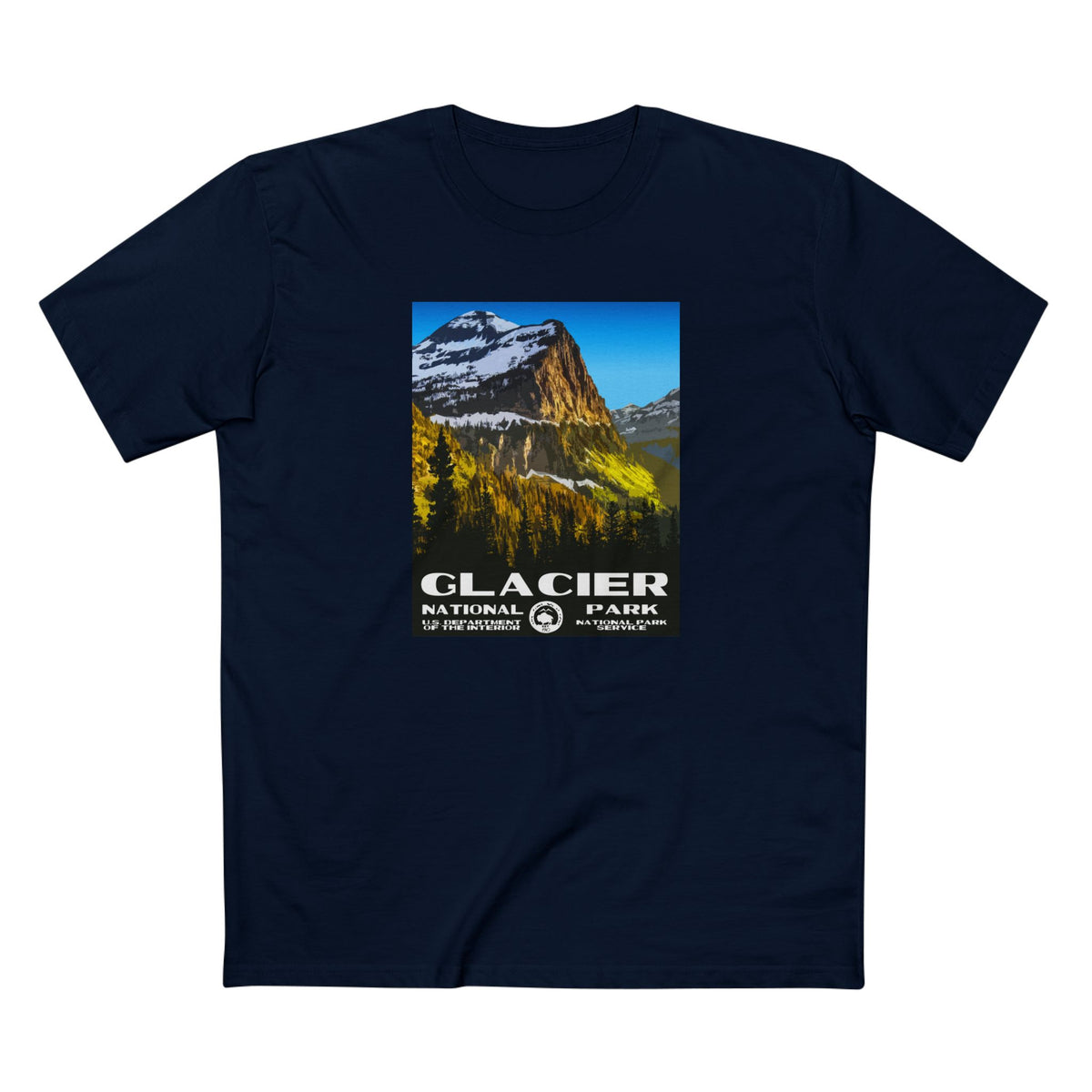 Glacier National Park T-Shirt - WPA Poster in Navy