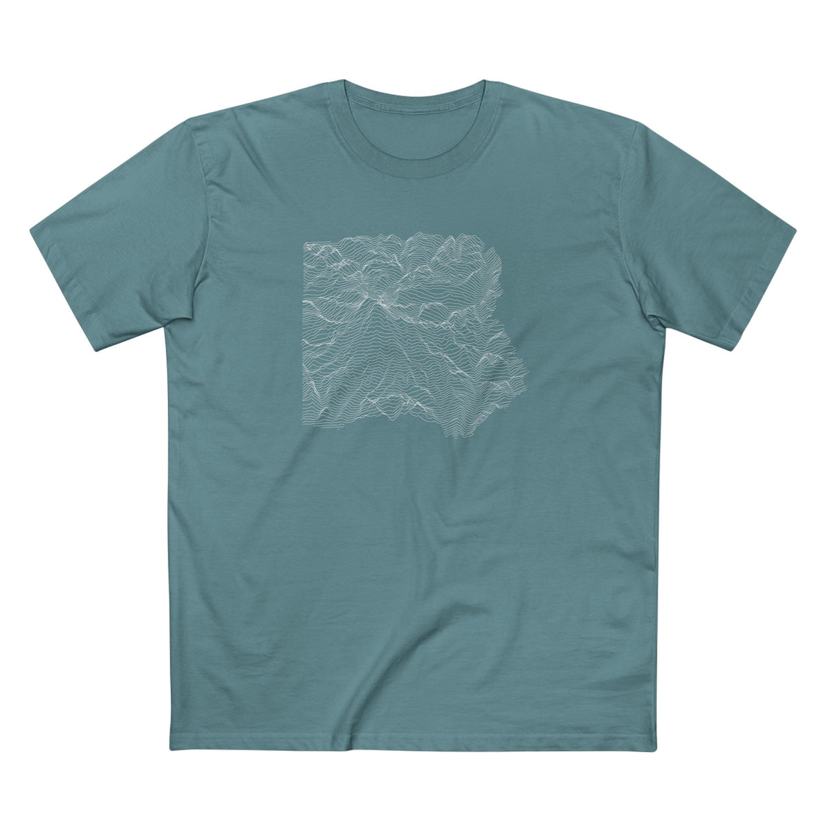 Mount Rainier National Park T-Shirt - Topographical Lines in Slate Blue