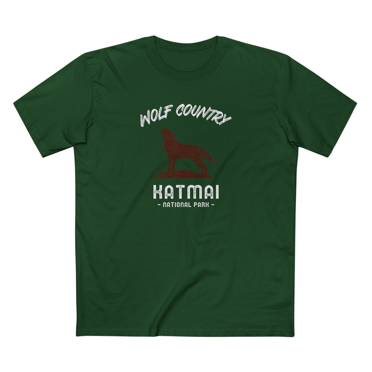 Katmai National Park T-Shirt - Wolf Country in Forest Green