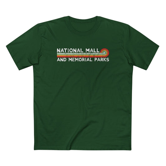 National Mall and Memorial Parks T-Shirt - Vintage Stretched Sunrise in Forest Green