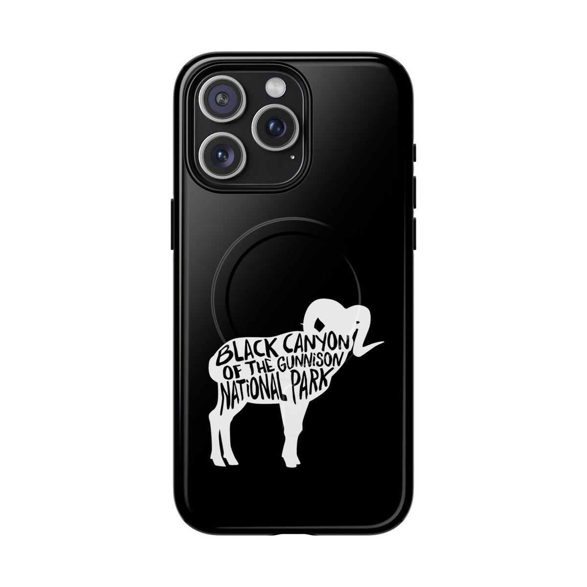 Black Canyon of the Gunnison National Park iPhone Case with MagSafe - Bighorn Sheep Design