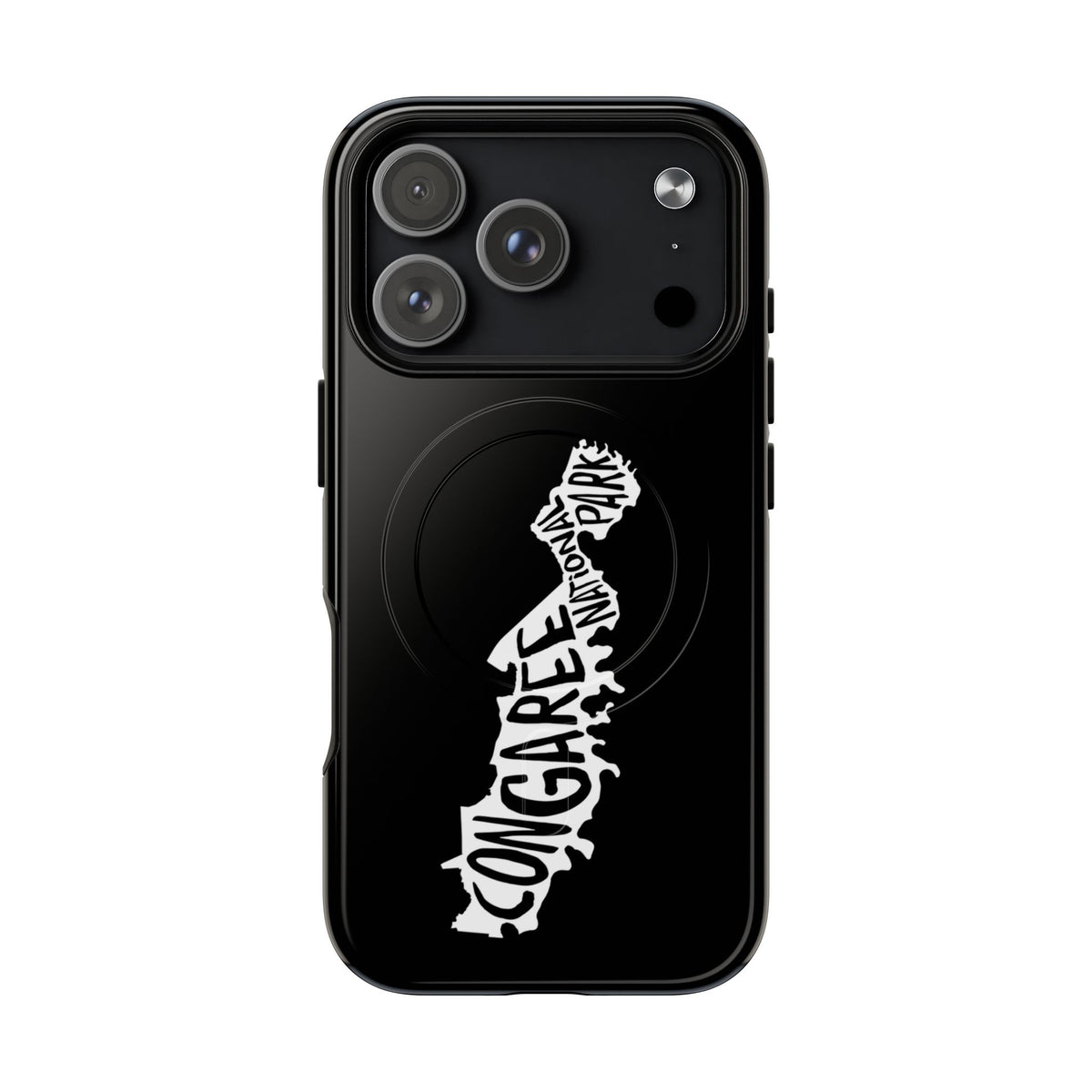 Congaree National Park iPhone case with MagSafe featuring map artwork.