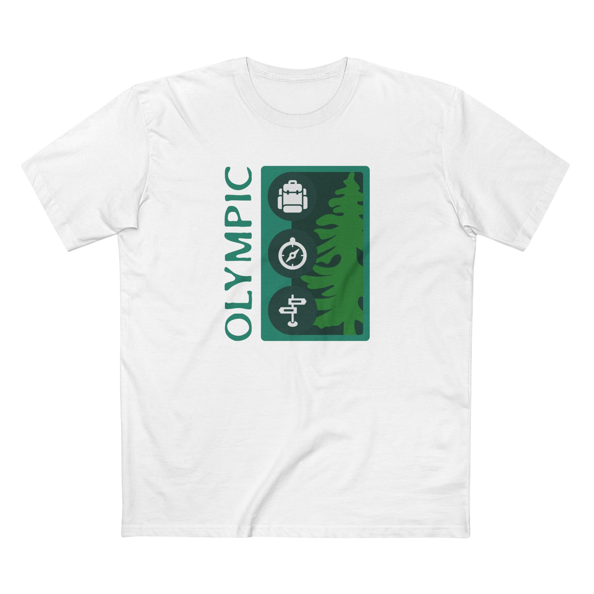 Olympic National Park T-Shirt Tree Graphic in White